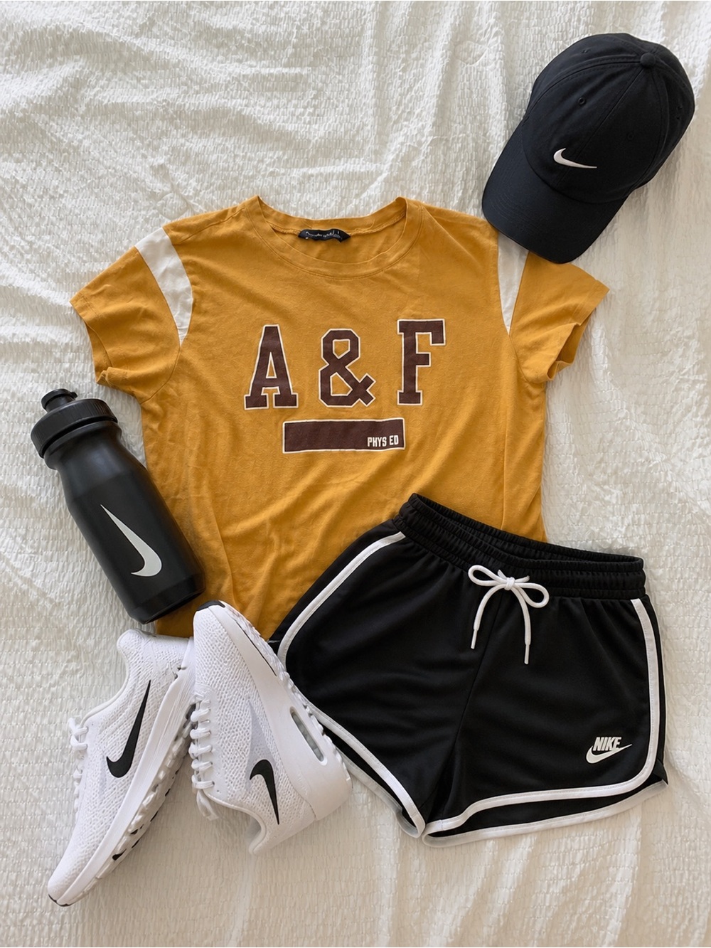 Abercrombie & Fitch Mustard Yellow A&F Graphic Tee
